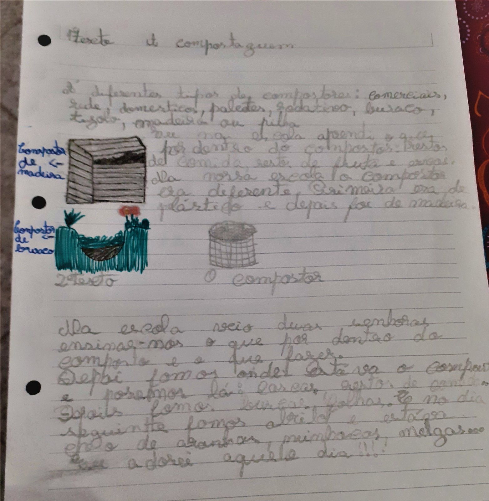 textos ilustrados sobre compostagem